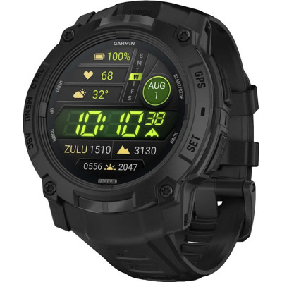 Смарт-годинник Garmin Instinct 3 50mm AMOLED Tactical Edition Black with Black Band (010-03020-50/90)