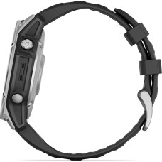 Смарт-годинник Garmin Fenix E 47mm AMOLED Stainless Steel with Black Silicone Band (010-03025-02/00)