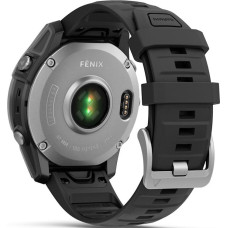 Смарт-годинник Garmin Fenix E 47mm AMOLED Stainless Steel with Black Silicone Band (010-03025-02/00)