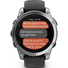 Смарт-годинник Garmin Fenix E 47mm AMOLED Stainless Steel with Black Silicone Band (010-03025-02/00)