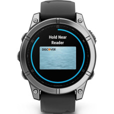 Смарт-годинник Garmin Fenix E 47mm AMOLED Stainless Steel with Black Silicone Band (010-03025-02/00)