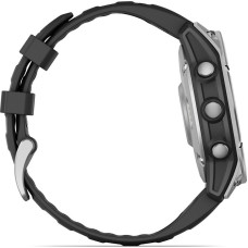 Смарт-годинник Garmin Fenix E 47mm AMOLED Stainless Steel with Black Silicone Band (010-03025-02/00)