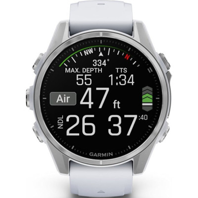Смарт-годинник Garmin Fenix 8 43mm AMOLED Silver with Whitestone Silicone Band (010-02903-00/06)