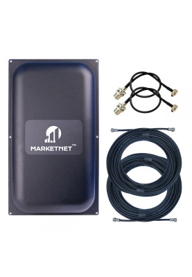 Комплект 4G антена панельна MARKETNET Maxi MIMO потужністю 2 х 22 dBi дії 800/900/1800/2100/2600 МГц