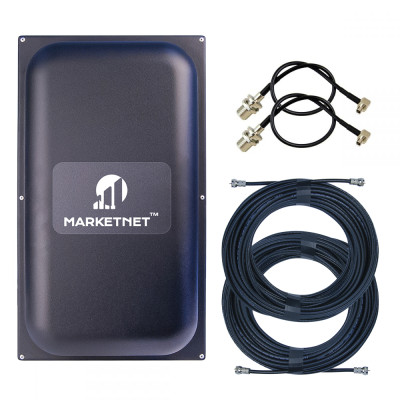 Комплект 4G антена панельна MARKETNET Maxi MIMO потужністю 2 х 22 dBi дії 800/900/1800/2100/2600 МГц