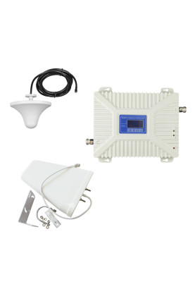 Комплект Репітер 3 діапазон 900 МГц (GSM, 3G, 4G)/1800 МГц (GSM, 4G)/2100 МГц (3G) підсилювач мобільного зв'язку та інтернету Aspor з антеною 10 дБ