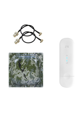 Комплект 4G LTE Wi-Fi роутер ZTE MF79U + антена MIMO MARKETNET T800 Мілітарі
