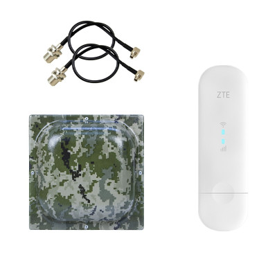 Комплект 4G LTE Wi-Fi роутер ZTE MF79U + антена MIMO MARKETNET T800 Мілітарі