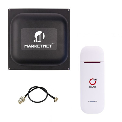 Комплект 4G LTE Wi-Fi роутер Olax U90 + Панельна 3G/4G/5G антена MARKETNET Square 19 dBi 824-960/1700-2700 МГц