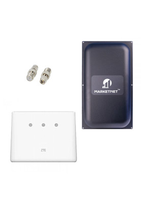 Комплект 4G LTE Wi-Fi роутер ZTE MF293N + Панельна 3G/4G/5G антена MARKETNET Maxi MIMO 22 dBi 824-960 МГц/1700-2700 МГц