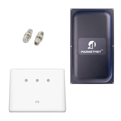 Комплект 4G LTE Wi-Fi роутер ZTE MF293N + Панельна 3G/4G/5G антена MARKETNET Maxi MIMO 22 dBi 824-960 МГц/1700-2700 МГц
