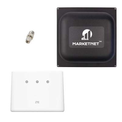 Комплект 4G LTE Wi-Fi роутер ZTE MF293N + Панельна 3G/4G/5G антена MARKETNET Square 19 dBi 824-960/1700-2700