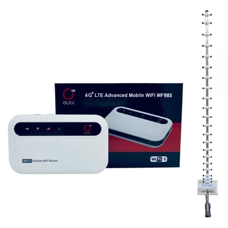 Комплект 4G LTE Wi-Fi роутер Olax MF985 + Антенна Стрела MARKETNET T1727 900/1700-2700 МГц 21 дБ