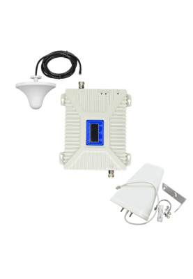 Комплект Репітер 2 діапазон 900 МГц (GSM, 4G) / 1800 МГц (GSM, 4G) підсилювач мобільного голосового зв'язку та інтернету Aspor з антеною 10 Дб