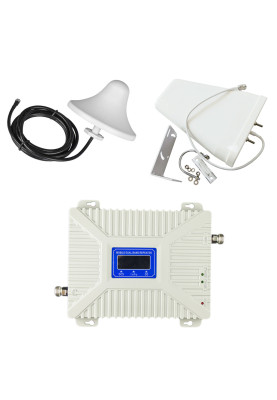 Комплект Репітер 2 діапазон 900 МГц (GSM, 3G, 4G) / 2100 МГц (3G) підсилювач мобільного зв'язку та інтернету Aspor з антеною 10 Дб