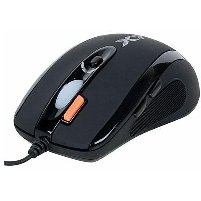 Миша A4Tech XL-750BK-B Full speed Laser Game Oscar mouse Black, Laser, USB, 3600 dpi, Gaming X7, кнопка потрійного вистрілу, світлова індикація обраної швидкості