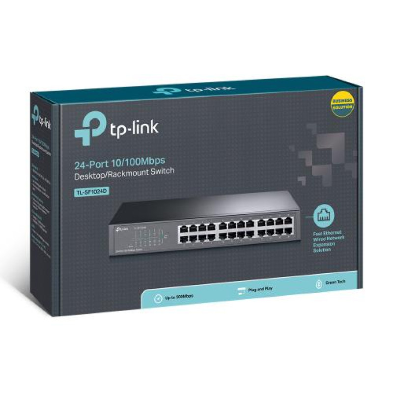 Комутатор TP-LINK TL-SF1024D, 24x10/100 Mb/s, металевий корпус, некерований