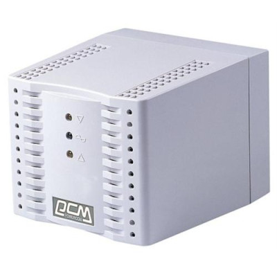 Стабілізатор Powercom TCA-1200 білий, ступінчастий, 600Вт, вхід 220В +/- 20%, вихід 220V +/- 7%