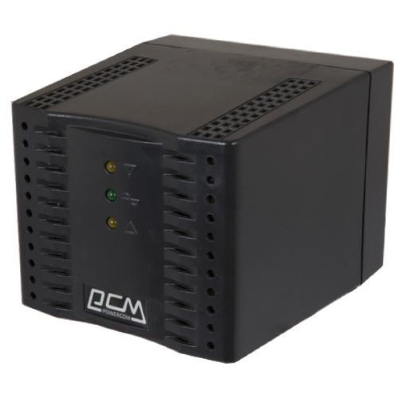 Стабілізатор Powercom TCA-600 чорний ступінчастий, 300Вт, вхід 220В +/- 20%, вихід 220V +/- 7%