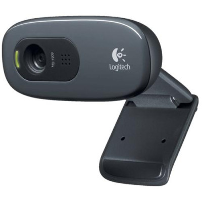 Веб-камера Logitech C270 HD, Black, 1280x720/30 fps, мікрофон з функцією приглушення шуму, постійний фокус, універсальне кріплення, USB, 1.5 м (960-001063)