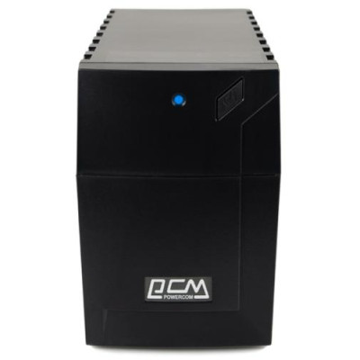 Джерело безперебійного живлення PowerCom RPT-600A Schuko Black, 600 ВА, 360 Вт, лінійно-інтерактивний, AVR, 3 розетки (Schuko), батарея 12В/7 Аг x 1 шт