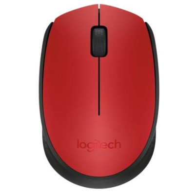 Миша бездротова Logitech M171, Red/Black, USB (2.4 GHz), 1000 dpi, 3 кнопки, 1xAA (910-004641)