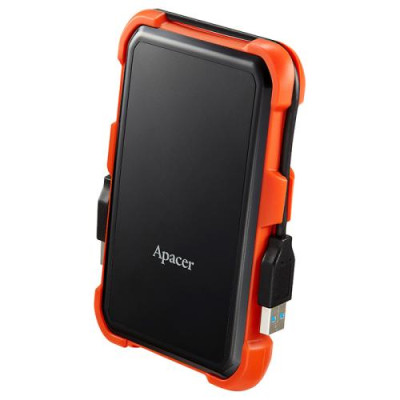 Зовнішній жорсткий диск 2Tb Apacer AC630, Black/Orange, 2.5", USB 3.2 (Gen 1), водонепроникний / ударопрочний (AP2TBAC630T-1)
