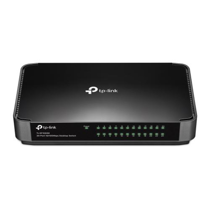 Комутатор TP-LINK TL-SF1024M, 24x10/100 Mb/s, пластмасовий корпус, некерований