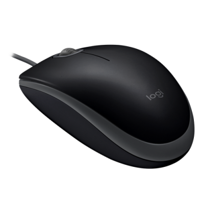 Миша Logitech B110 Silent, Black, USB, оптична, 1000 dpi, 3 кнопки, 1.8 м (910-005508)