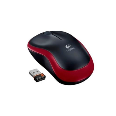 Миша Logitech M185, Red/Black, USB, бездротова, оптична, 1000 dpi, 3 кнопки, 1xAA (910-002240)
