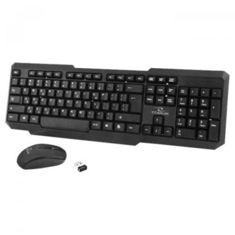 Комплект бездротовий Esperanza TK108UA, Black, USB (клавіатура+миша)