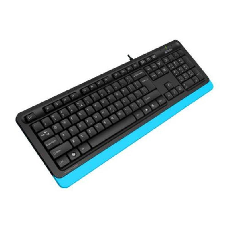 Клавіатура A4Tech FK10 "Fstyler", Black/Blue, USB, 12 мультимедійних кнопок, захист від бризок, 1.5 м, UA/RU/US