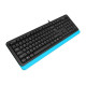 Клавіатура A4Tech FK10 "Fstyler", Black/Blue, USB, 12 мультимедійних кнопок, захист від бризок, 1.5 м, UA/RU/US