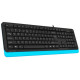 Клавіатура A4Tech FK10 "Fstyler", Black/Blue, USB, 12 мультимедійних кнопок, захист від бризок, 1.5 м, UA/RU/US