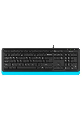 Клавіатура A4Tech FK10 "Fstyler", Black/Blue, USB, 12 мультимедійних кнопок, захист від бризок, 1.5 м, UA/RU/US