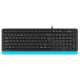 Клавіатура A4Tech FK10 "Fstyler", Black/Blue, USB, 12 мультимедійних кнопок, захист від бризок, 1.5 м, UA/RU/US