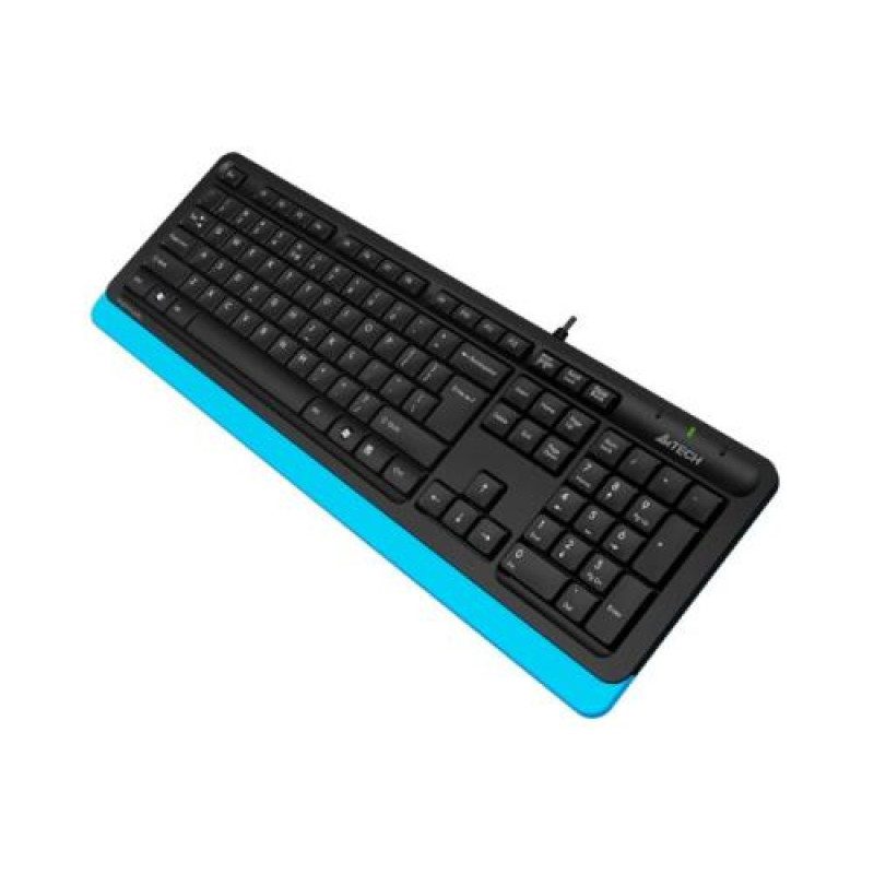 Клавіатура A4Tech FK10 "Fstyler", Black/Blue, USB, 12 мультимедійних кнопок, захист від бризок, 1.5 м, UA/RU/US