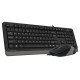 Комплект A4Tech Fstyler Sleek Multimedia Comfort F1010, Black/Grey, клавіатура+миша, USB