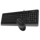 Комплект A4Tech Fstyler Sleek Multimedia Comfort F1010, Black/Grey, клавіатура+миша, USB