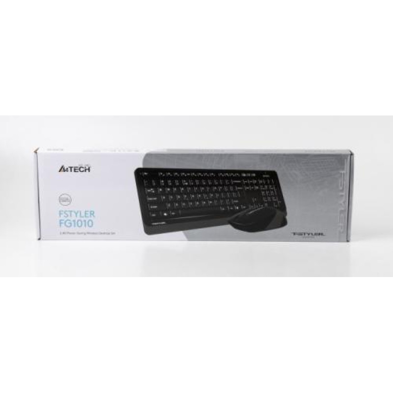 Комплект бездротовий A4tech Fstyler FG1010, Black+Grey, клавіатура+миша