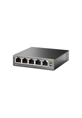 Комутатор TP-LINK TL-SF1005P, 5x10/100Mb/s, 4xPoE 56W, пластиковий корпус, некерований