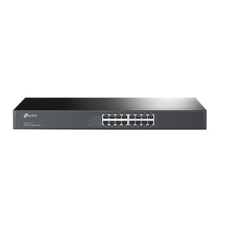 Комутатор TP-LINK TL-SF1016, Black, 16-портовий, 10/100 Мбіт/с, некерований, стійковий