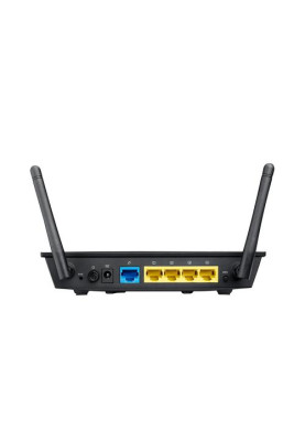 Роутер Asus RT-N12 E, Black, WiFi (2.4GHz до 300 MB/s), 4xLan / 1xWan, 2 всеспрямовані знімні антени, 179 x 128 x 28 мм
