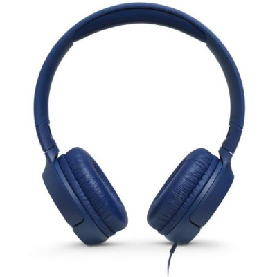 Навушники JBL Tune 500, Blue, 3.5 мм, мікрофон, однокнопковий пульт керування, технологія "Pure Bass", складний дизайн, підтримка Siri та Google Now (JBLT500BLU)