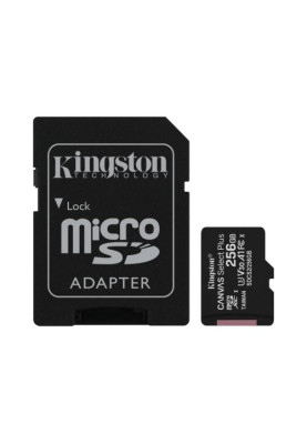 Карта пам'яті microSDXC, 256Gb, Kingston Canvas Select Plus, Class10 UHS-I U3 V30 A1, SD адаптер, до 100/85 МБ/с (SDCS2/256GB)