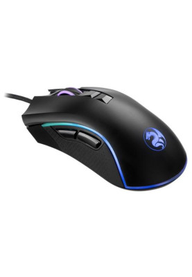 Миша 2E MG340 GAMING, Black, USB, оптична, 1200/2400/3200 dpi, RGB-підсвічування, 7 кнопок, сенсор Avago A5050, 1.8 м (2E-MG340UB)