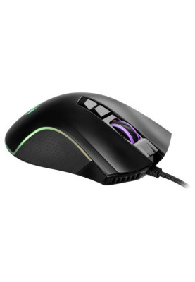 Миша 2E MG340 GAMING, Black, USB, оптична, 1200/2400/3200 dpi, RGB-підсвічування, 7 кнопок, сенсор Avago A5050, 1.8 м (2E-MG340UB)