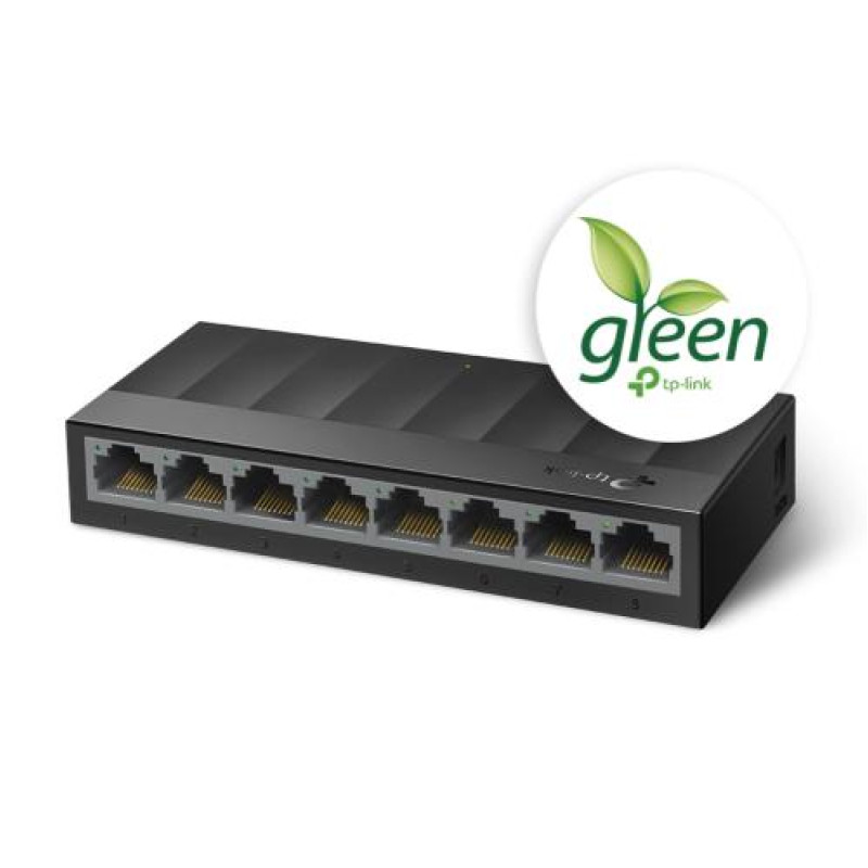 Комутатор TP-LINK LS1008G, 8x10/100/1000 Mb/s, пластмасовий корпус, некерований