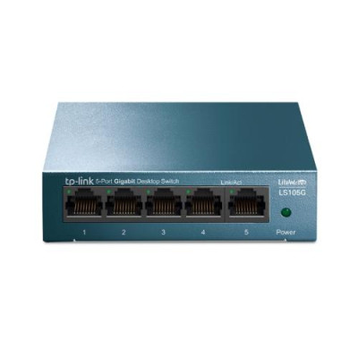 Комутатор TP-LINK LS105G, 5x100/1000 Mb/s, металевий корпус, некерований