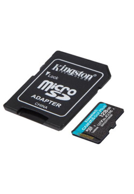Карта пам'яті microSDXC, 128Gb, Kingston Canvas Go! Plus, Class 10 UHS-I U3 V30 A2, SD адаптер, до 170/90 МБ/с (SDCG3/128GB)